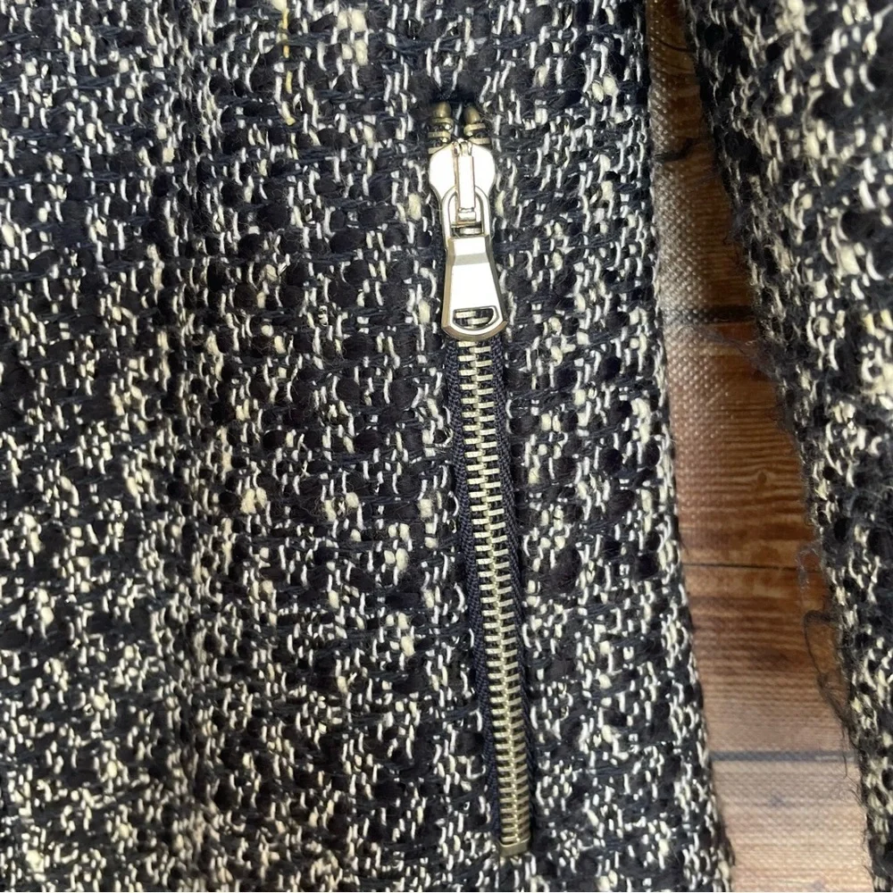 Zara Textured Weave Frock Coat With Zipper Size S - Picture 14 of 16